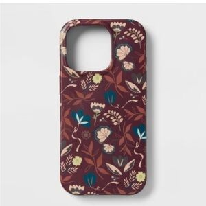 HEYDAY MAGSAFE APPLE 16 PRO MAX BURGUNDY FLORAL CASE NEW